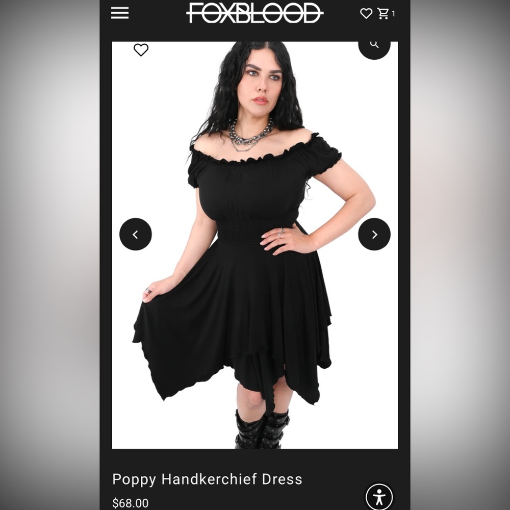 Black Poppy Handkerchief Dress